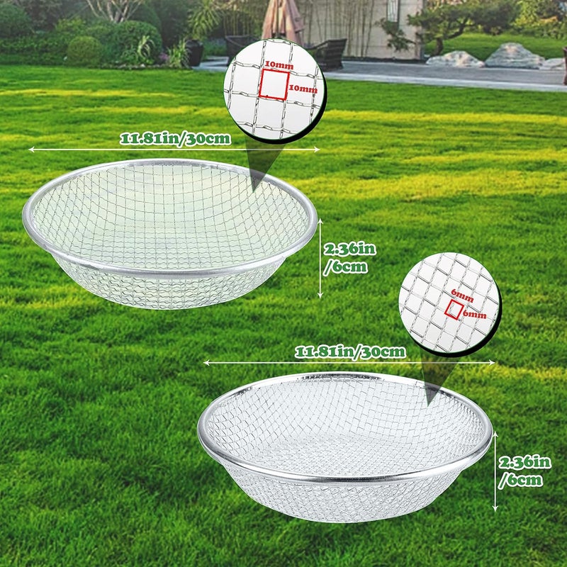 moonateen 2Pcs Soil, Sand, and Compost Sifter for Gardening – Sieve for Rocks, Dirt, and Organic Material – Fits 5-Gallon Buckets(1/4In&3/8In Mesh) - Image 2
